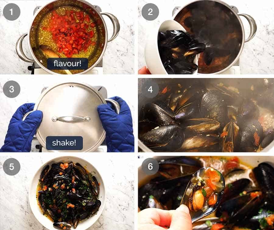 How to cook mussels - Steamed Mussels in Garlic White Wine Sauce