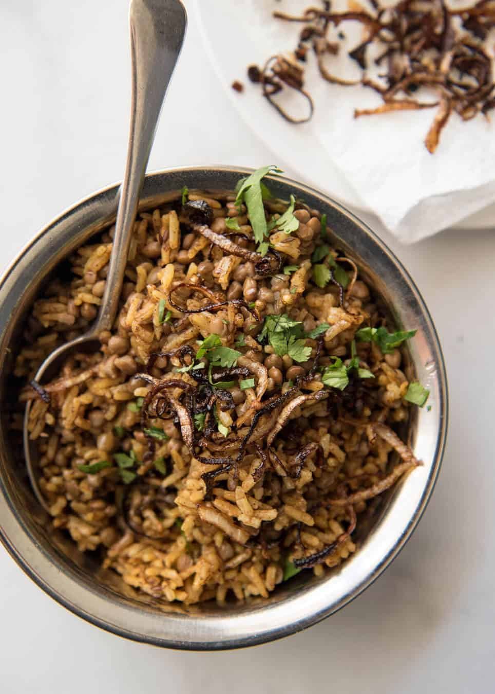 Mejadra - A aromatic Middle Eastern Rice and Lentil Pilaf. A recipe by Yotam Ottolenghi. recipetineats.com