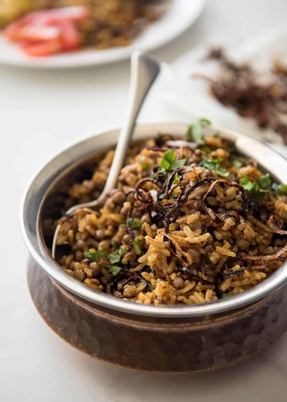 Mejadra - A aromatic Middle Eastern Rice and Lentil Pilaf. A recipe by Yotam Ottolenghi. recipetineats.com