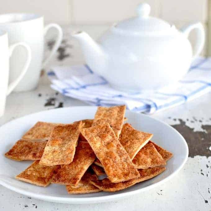 Cinnamon Sugar Tortilla Crisps - a treat in a flash, made using tortilla wraps!