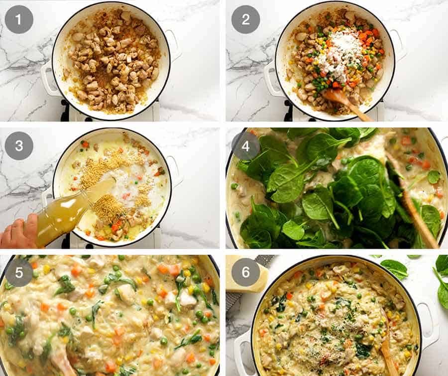 How to make Creamy Chicken Vegetable Risoni / Orzo recipe