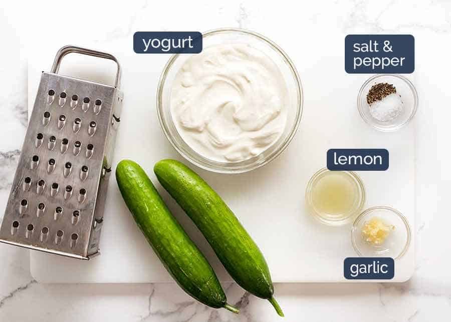 What goes in Tzatziki for Greek Chicken Gryos