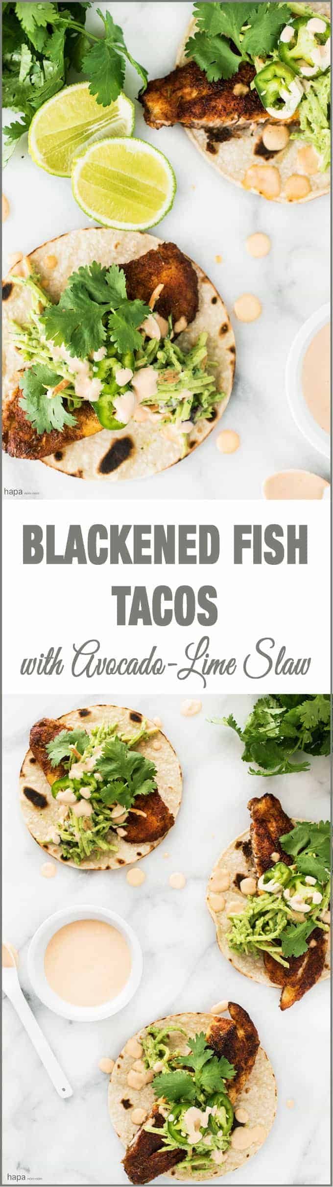 Blackened Fish Tacos - a handful of pantry spices makes a rub packed full of flavour for these fish tacos!
