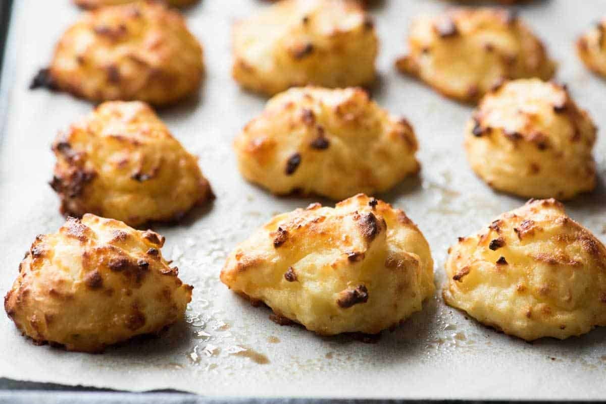 Leftover Mashed Potato Bites - use the potato scooped out of potato skins to make these! Bake them at the same time.