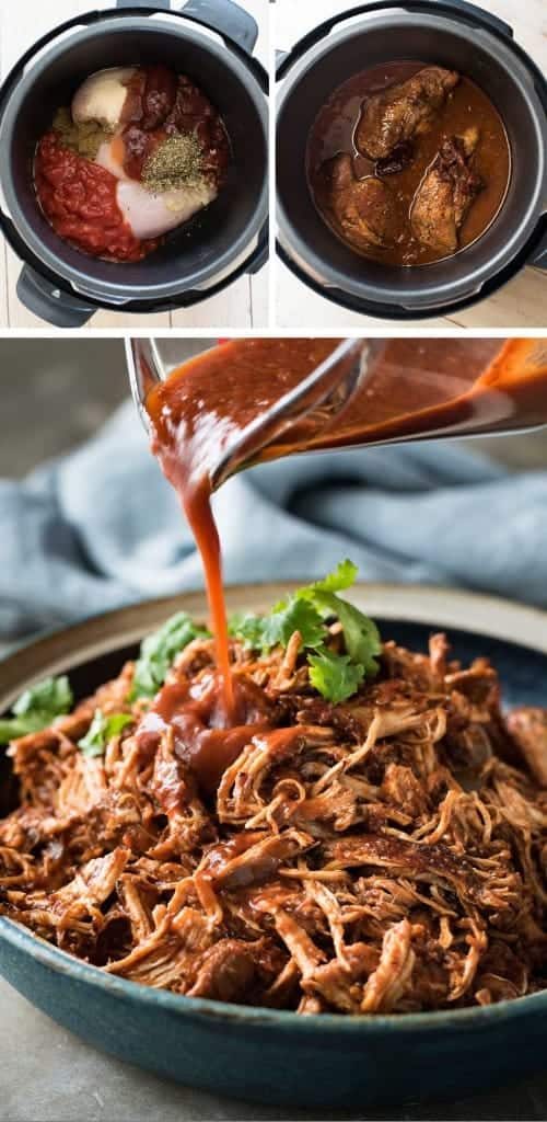 Mexican Shredded Chicken - The smokey, rich, mildly spicy sauce is incredible! Super easy, fast to prepare, for the slow cooker, pressure cooker or stovetop!