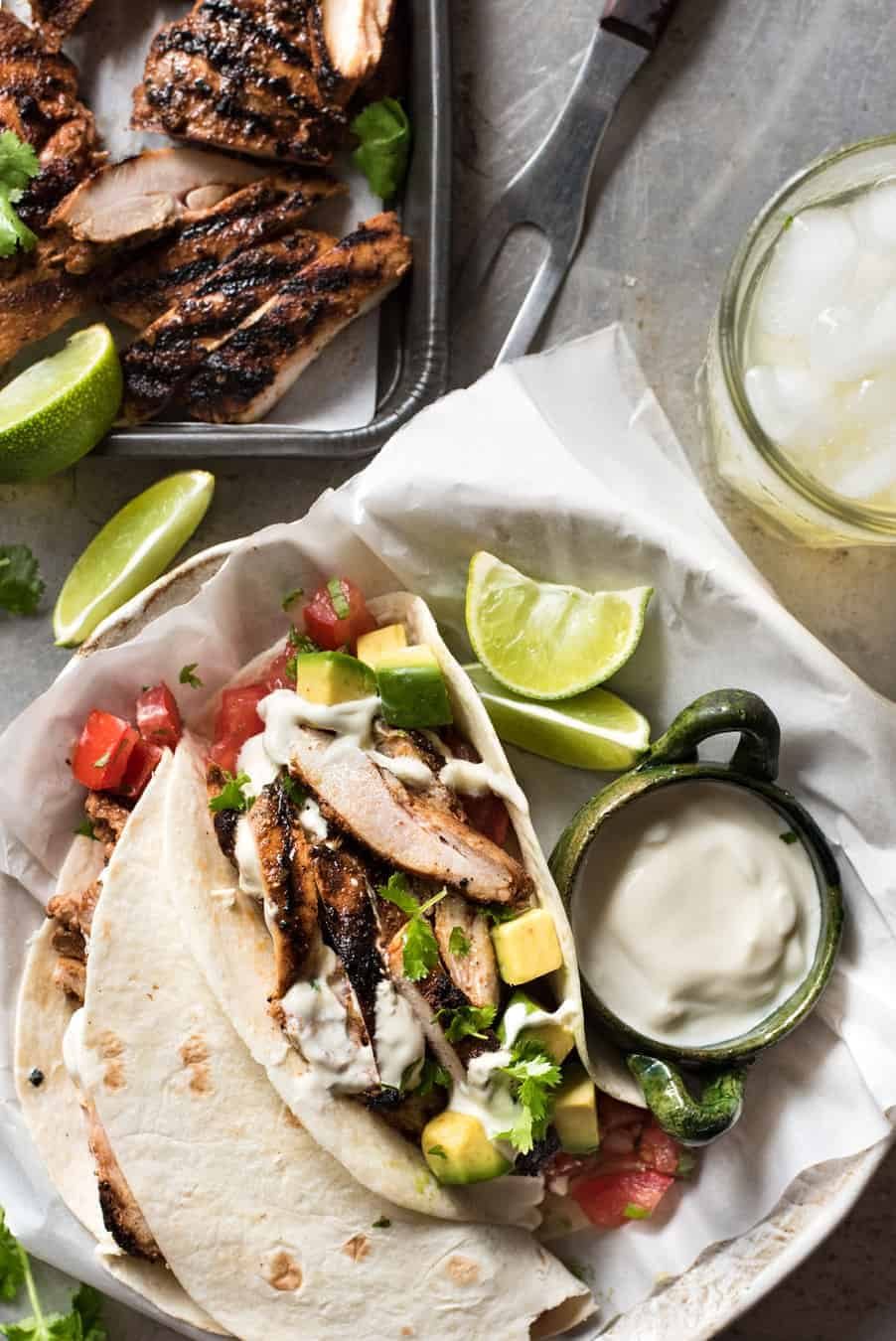 Mexican Grilled Chicken Tacos - Real Mexican street food marinade that's easy to make and packs a big flavour punch!