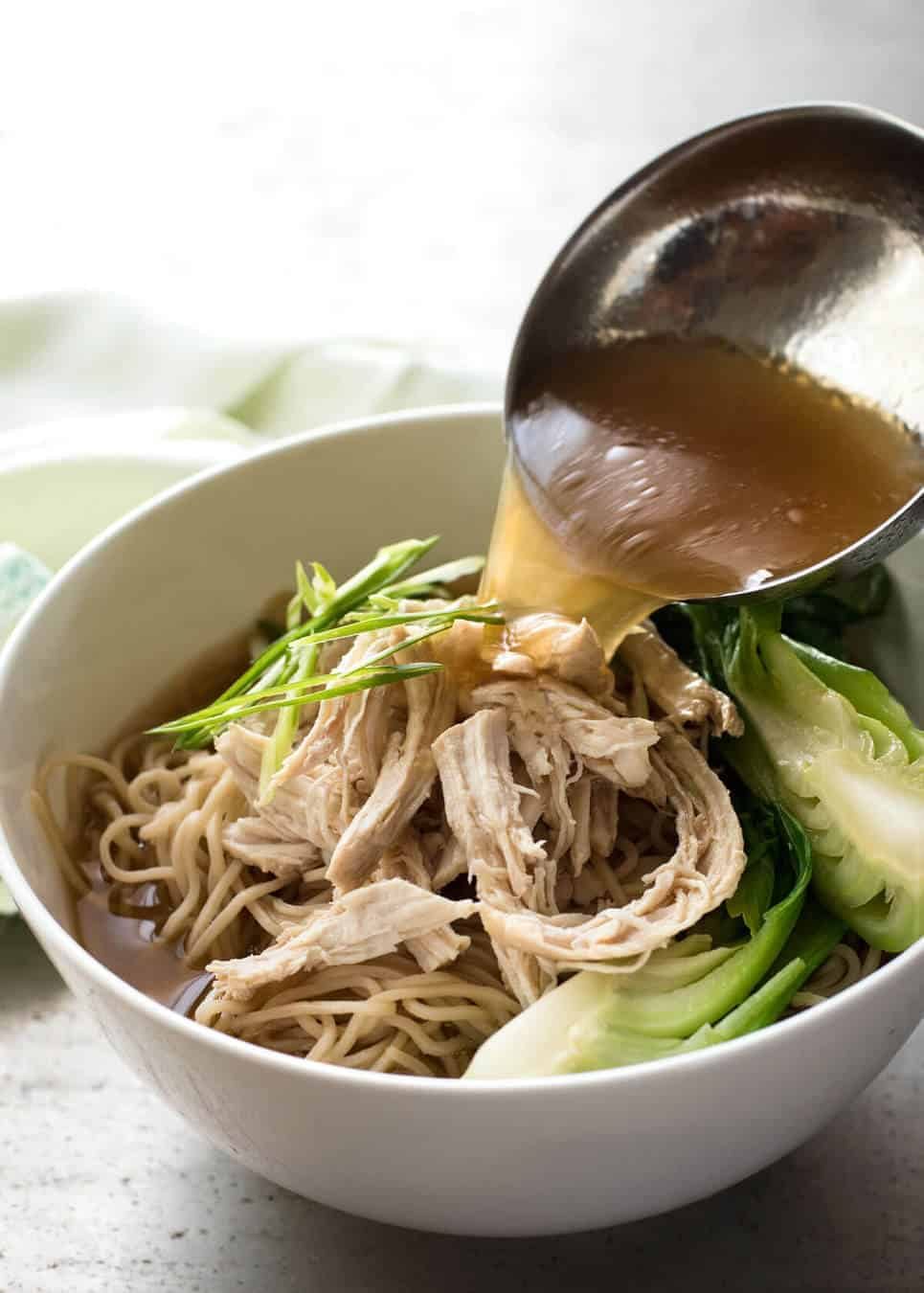 A fast and easy PROPER Chinese soup broth is the key to a noodle soup that tastes as good as what you get at restaurants. Just 20 minutes to make!