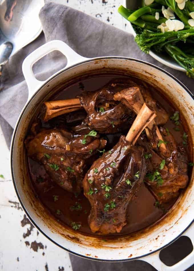 Port Braised Lamb Shanks - easy to make slow cooked lamb shanks in an incredible port wine sauce! recipetineats.com
