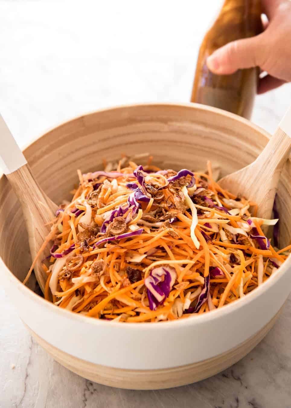 Asian Sesame Dressing - made with soy sauce, sesame oil, vinegar and sugar. Lasts for 3 weeks, an essential pantry standby! recipetineats.com