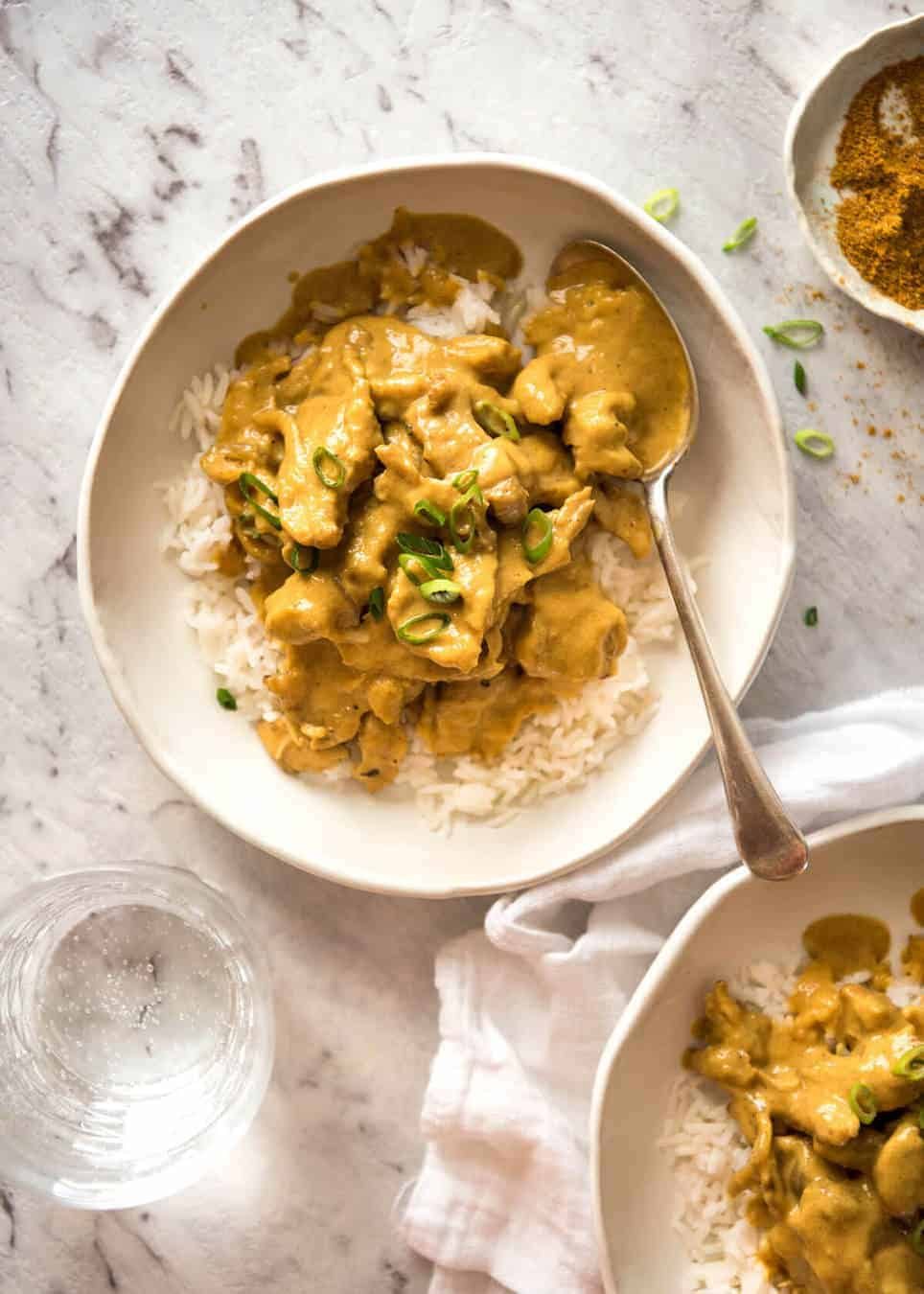 Chinese Satay Chicken Stir Fry - This is the Chinese takeout version of satay! Chicken stir fried in a satay sauce, this is made from scratch and tastes incredible. And easy! www.recipetineats.com