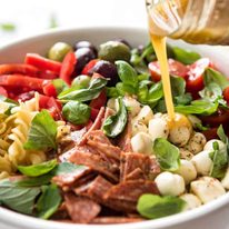 This Italian Pasta Salad with Homemade Italian Dressing is a hit at gatherings! www.recipetineats.com