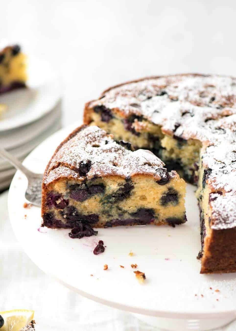 A lovely Blueberry Lemon Yoghurt Cake that's incredibly moist and astonishingly quick to make. www.recipetineats.com