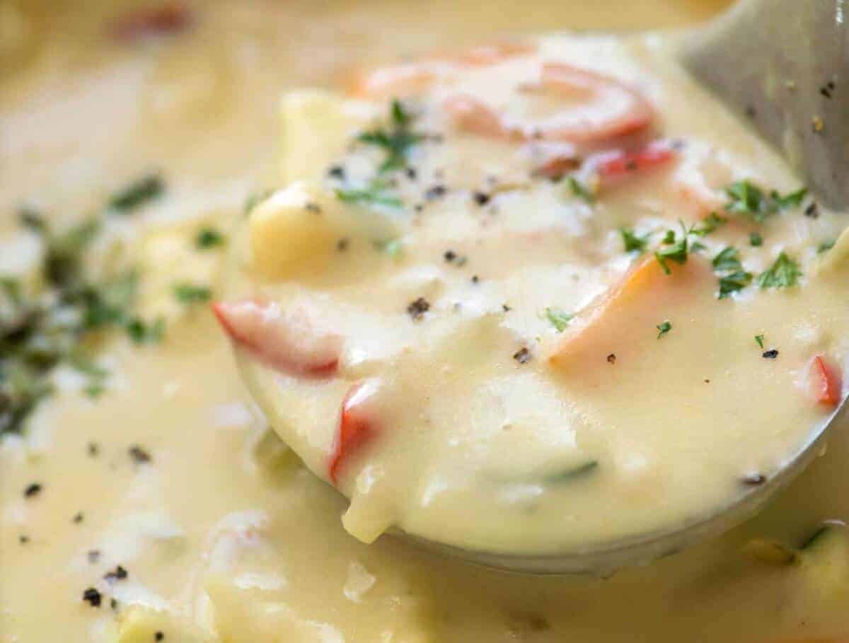 It's a miracle - this Creamy Healthy Vegetable Soup is super low cal, low carb, gluten free and unbelievably tasty. The secret: peeled zucchini, cauliflower, onion and garlic cooked then pureed. Imagine the possibilities! recipetineats.com