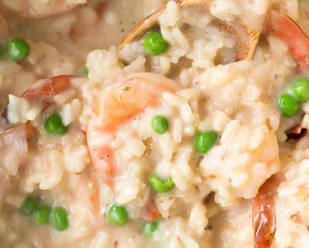Close up of Prawn Risotto (Shrimp Risotto)