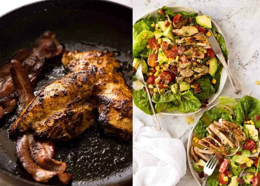 Chicken for Lemon Chicken Salad in a skillet