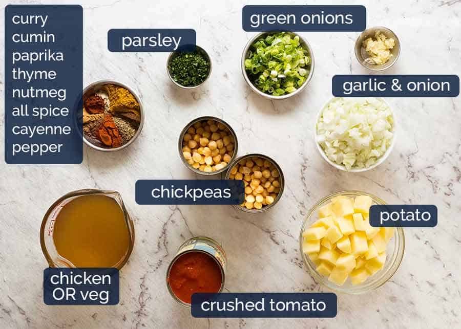 Ingredients in Chickpea Curry