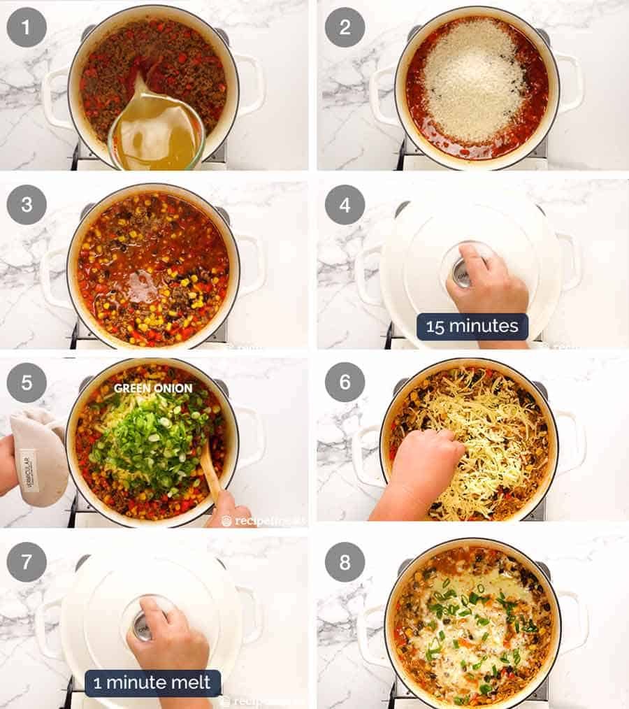 How to make Mexican Ground Beef Casserole with Rice (beef mince)