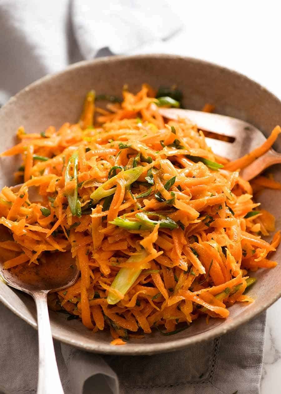 Bowl of Carrot Salad ready to be served