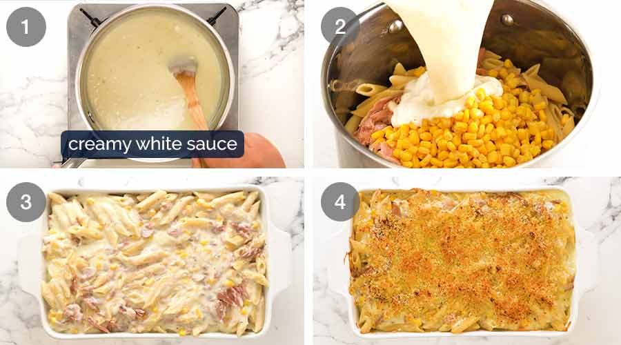 How to make Creamy pasta bake