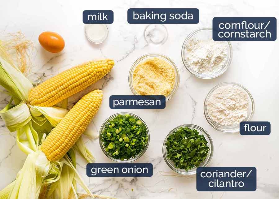 Ingredients for Crispy Corn Fritters
