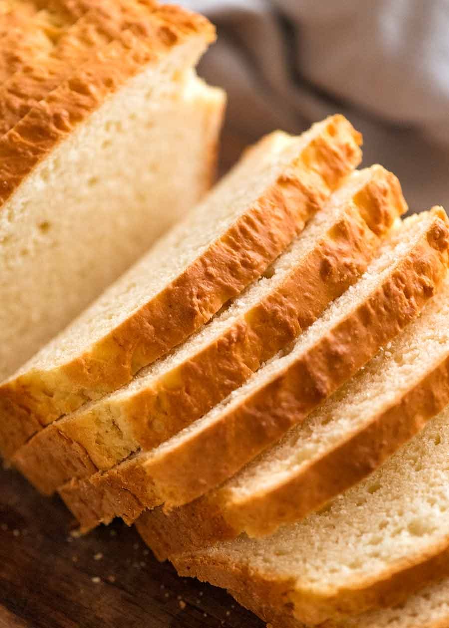 Close up of sandwich bread without yeast