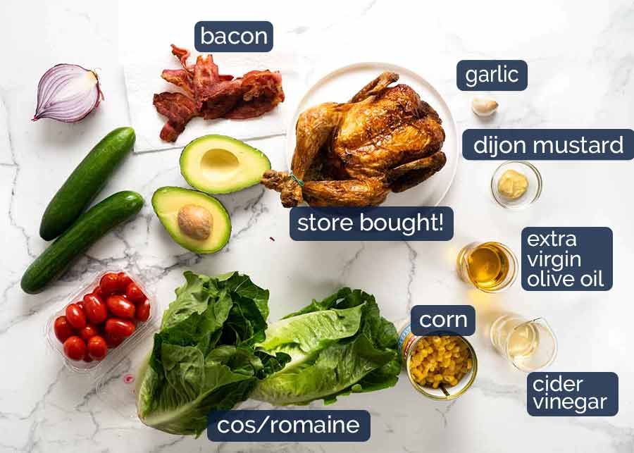 Ingredients in Chicken salad with herb and garlic dressing