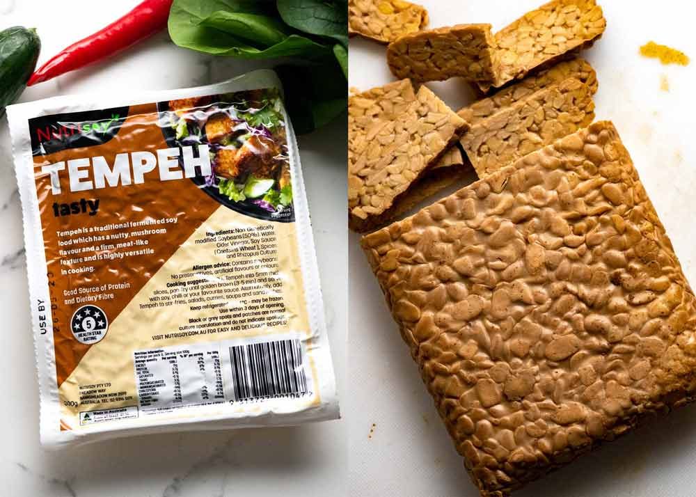 Tempeh - fermented soy bean for Gado Gado