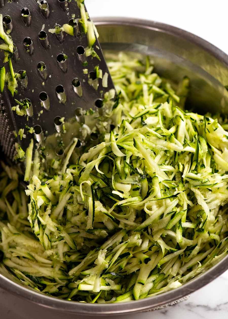 Grating zucchini
