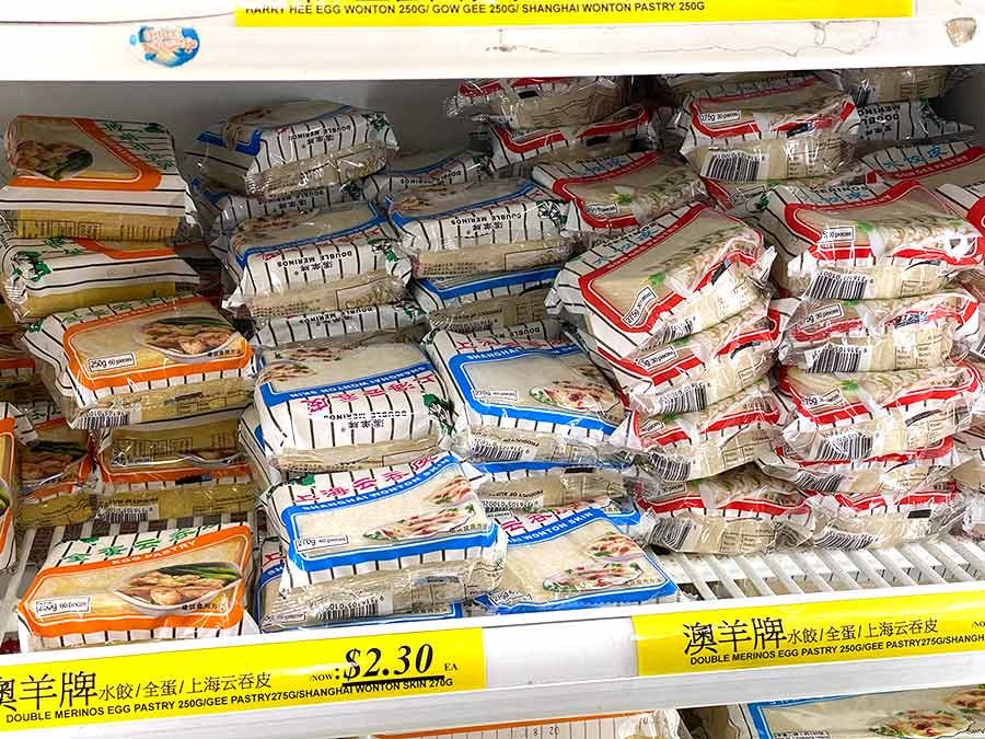 Dumpling wrappers at Asian market