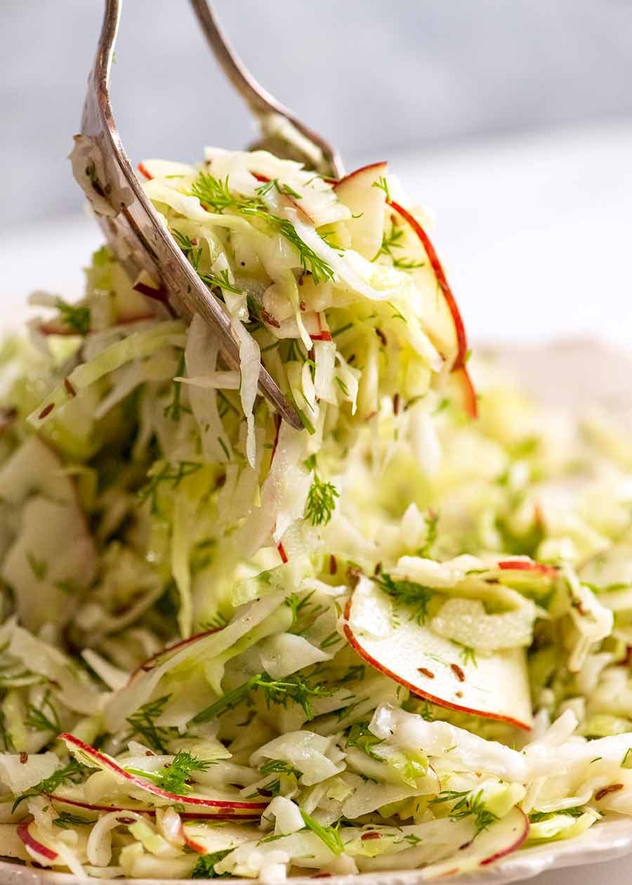 Serving No Mayo Coleslaw (Apple Slaw)