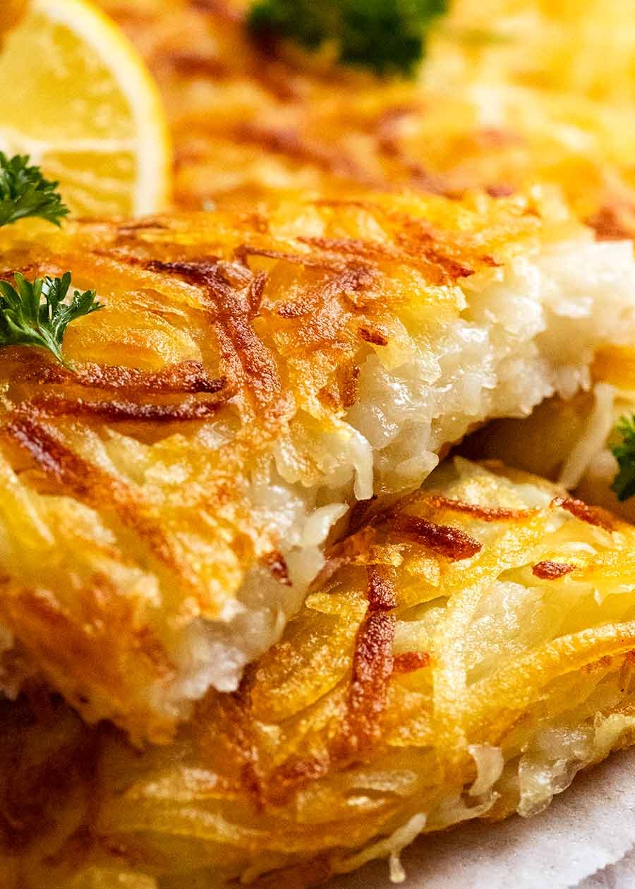 Close up of Potato Rosti slice