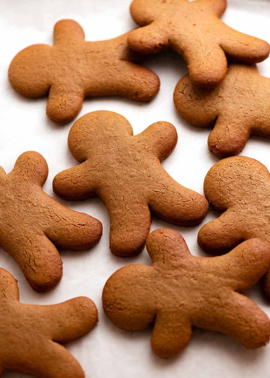 Freshly cooked Gingerbread Men ready to be decorated