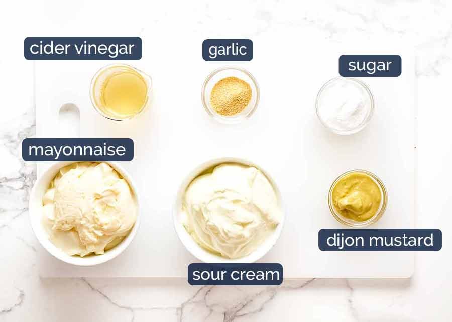 Ingredients in Chicken Pasta Salad with Creamy Dressing