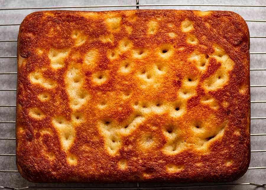 Underside of focaccia