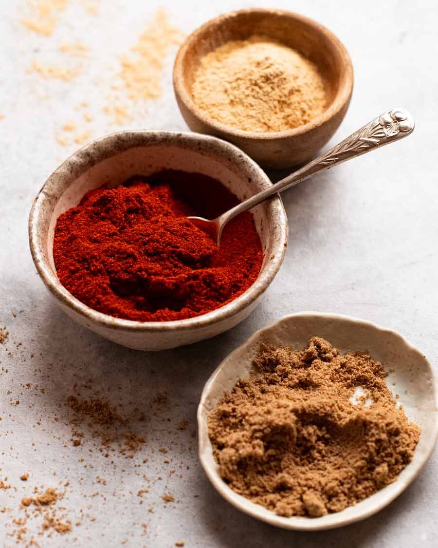 Spices in bowls