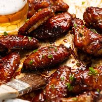 Freshly made baked Honey Soy Wings