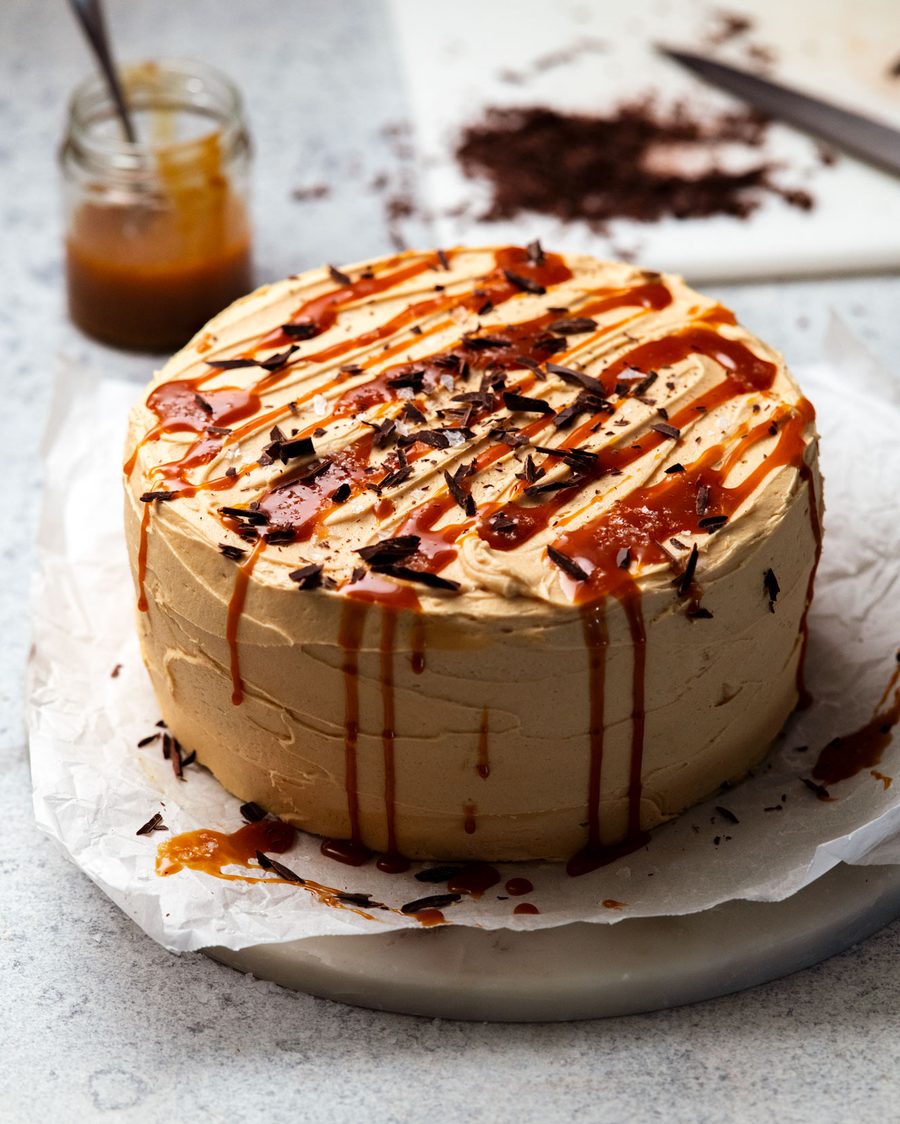 Death by Chocolate Caramel Cake from Dinner cookbook by RecipeTin Eats