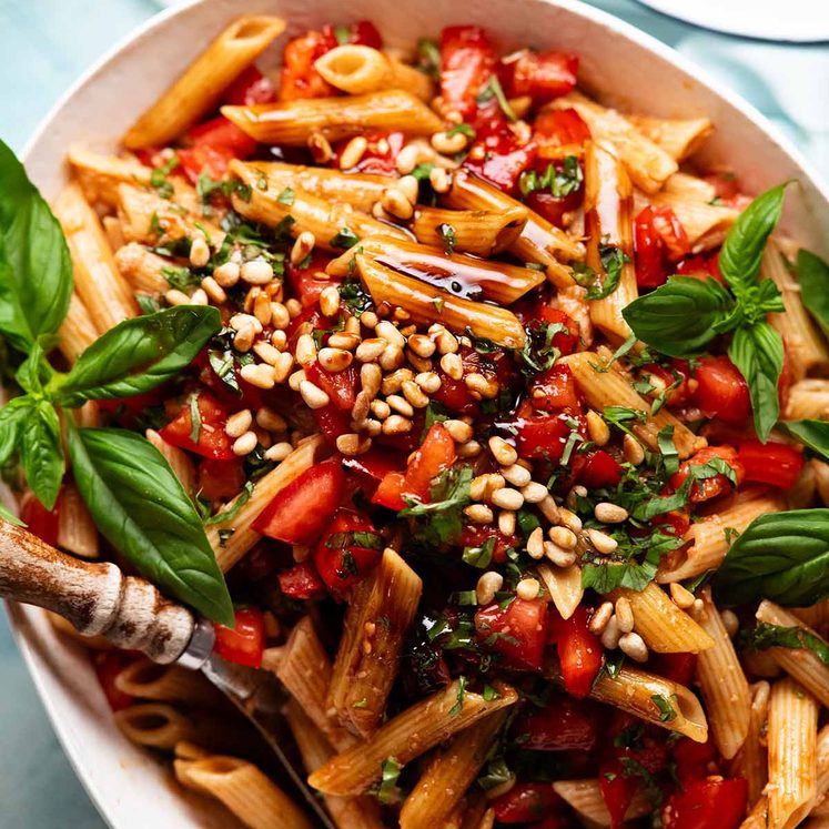 Bruschetta summer pasta salad