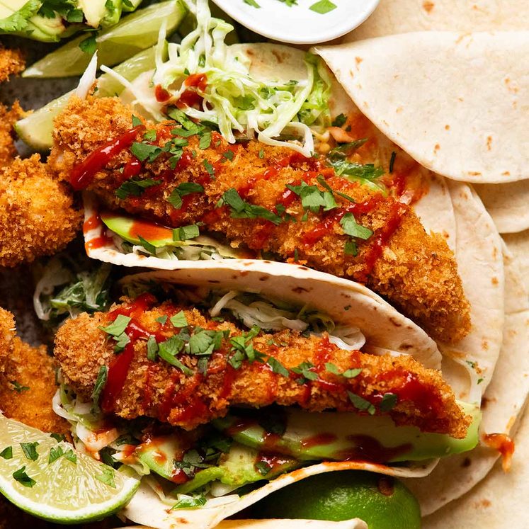 Crunchy chicken taco fingers