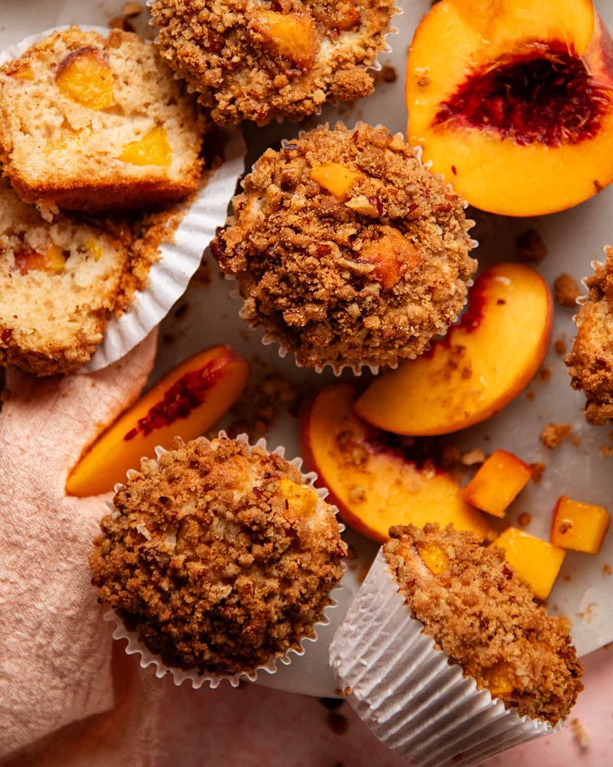 Peach Crumble Muffins