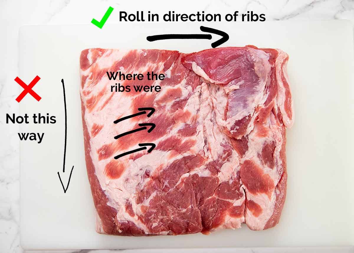 Pork belly for porchetta