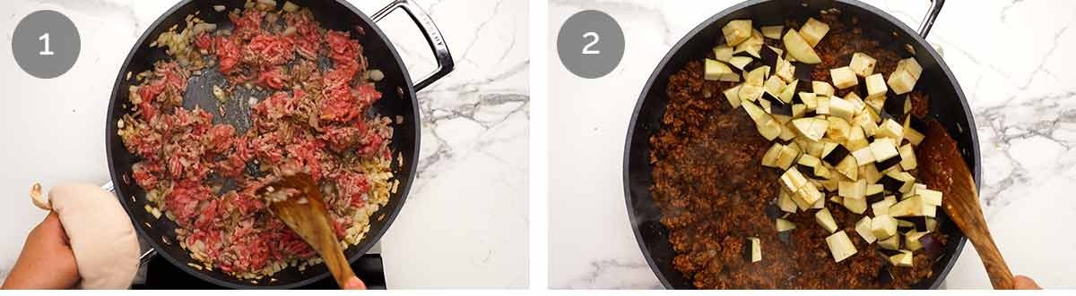 Golden Saffron Rice Bake stuffed with Spiced Meat