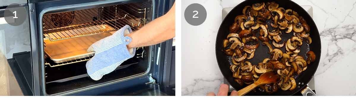 JB's mushroom tart steps