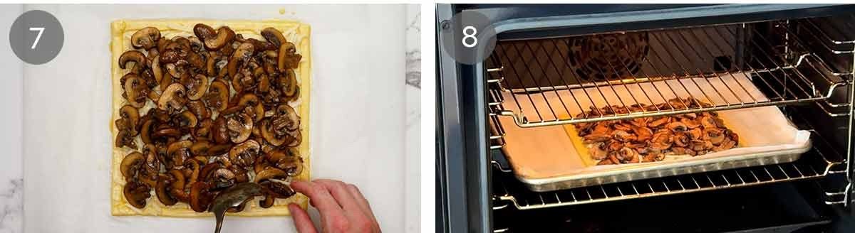 JB's mushroom tart steps